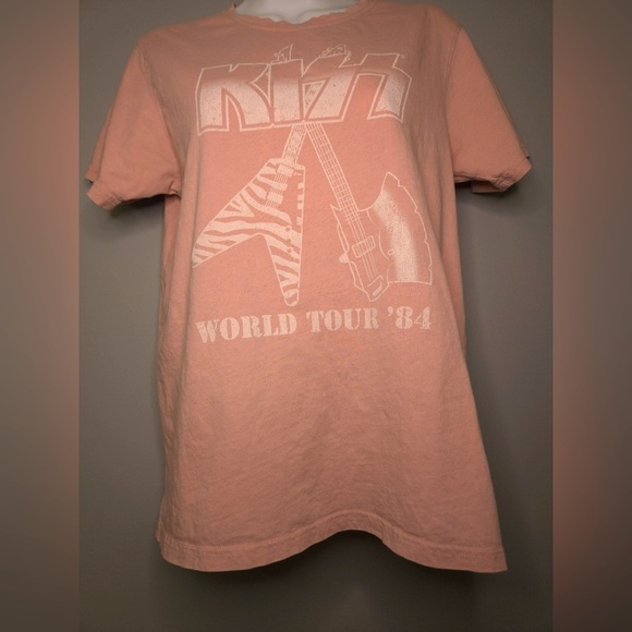 Kiss Tops - KISS Band Rock & Roll T-Shirt Pink Size Small Oversized